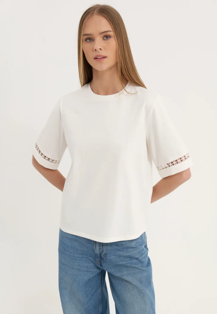 T-shirt - Licao - Blanc / Bleu / Rose